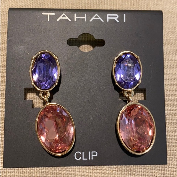 Tahari Clip Earrings NWT - Picture 2 of 4